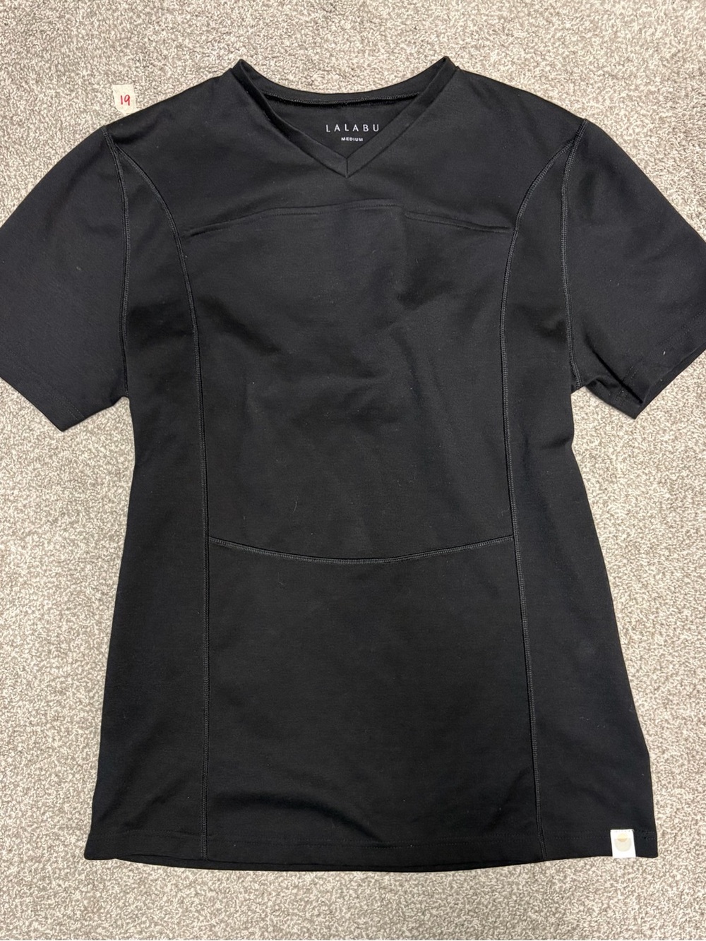 Lalabu Black V-Neck Short Sleeve Men’s Scrub Top
